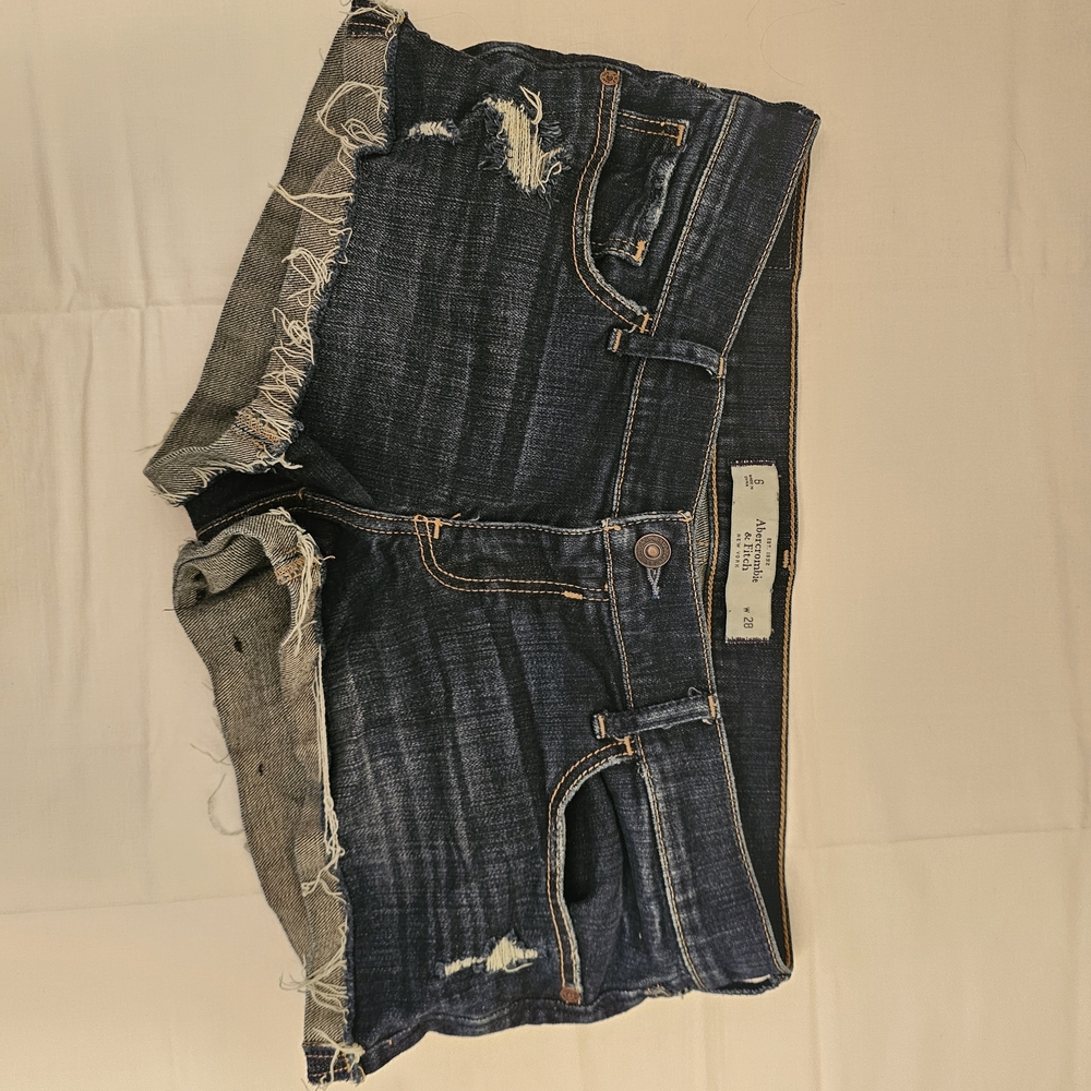 Abercrombie & Fitch Dark Blue Jean Shorts